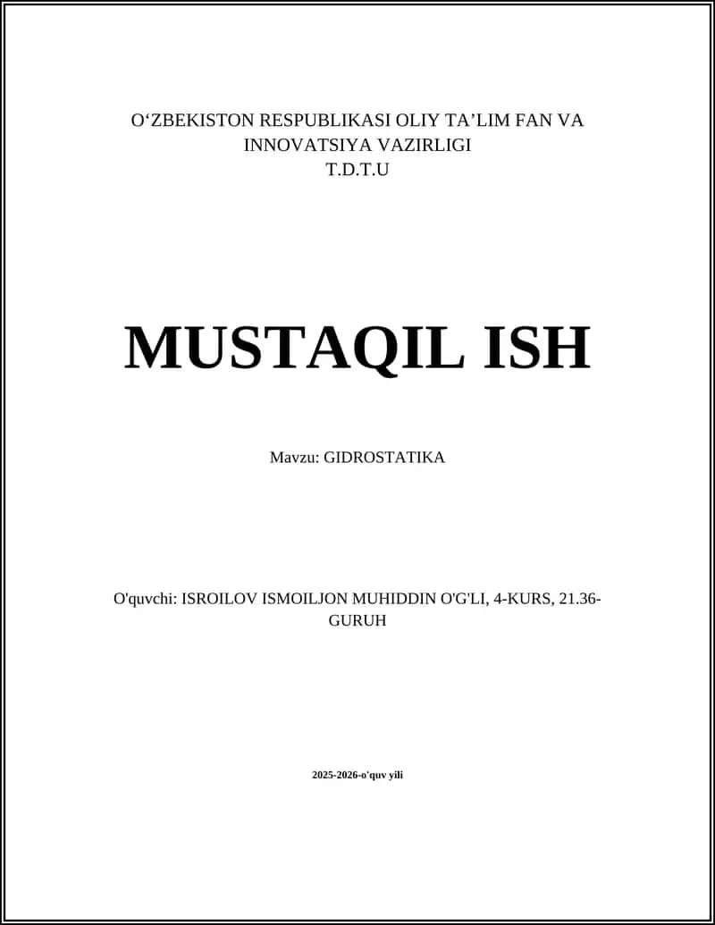 GIDROSTATIKA