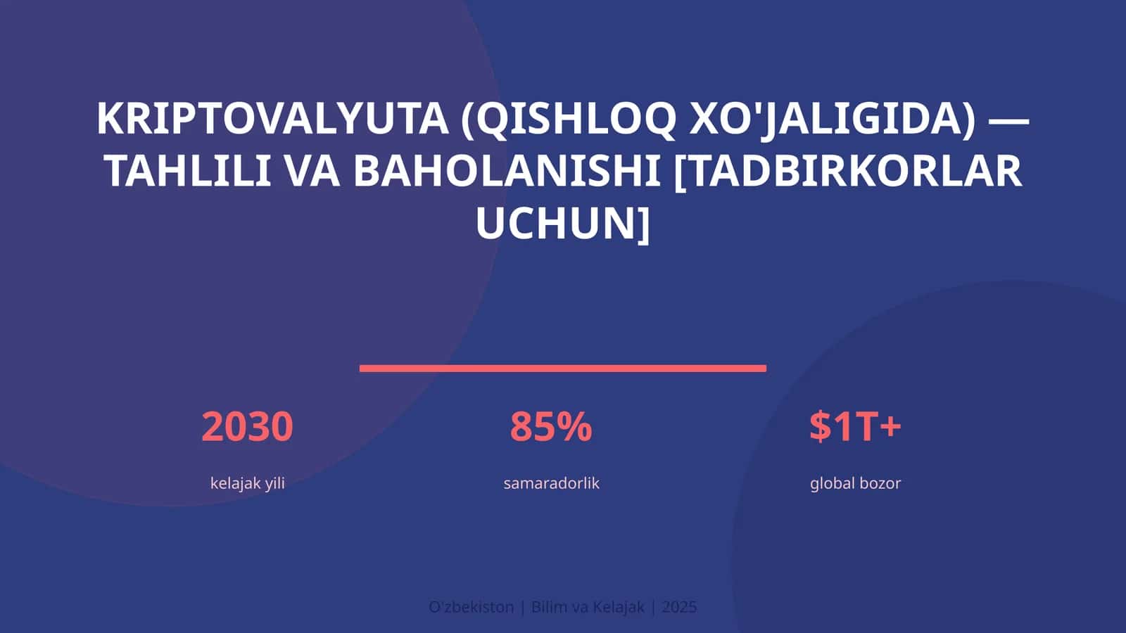 Kriptovalyuta (qishloq xo'jaligida) — tahlili va baholanishi [tadbirkorlar uchun]