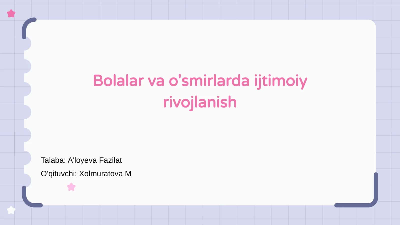 Bolalar va o'smirlarda ijtimoiy rivojlanish