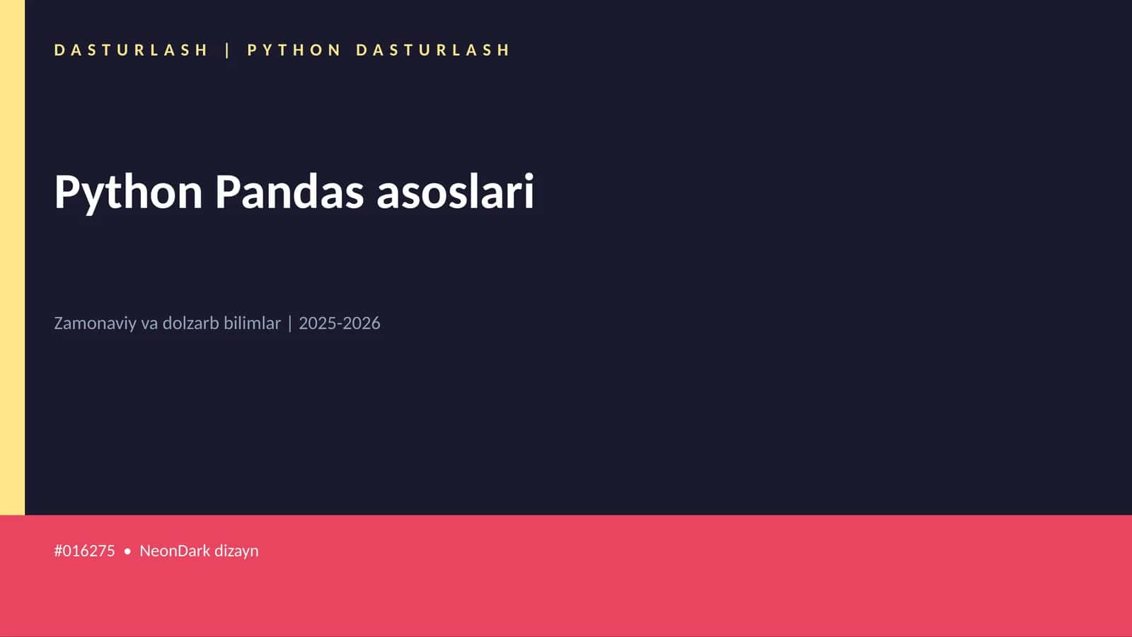 Python Pandas asoslari