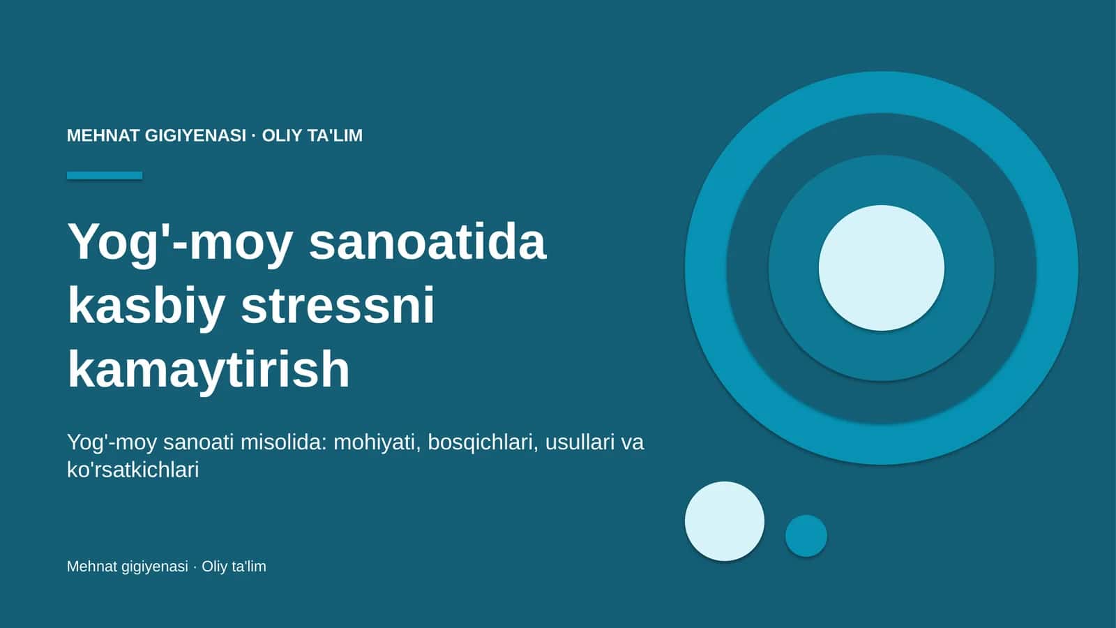 Yog'-moy sanoatida kasbiy stressni kamaytirish