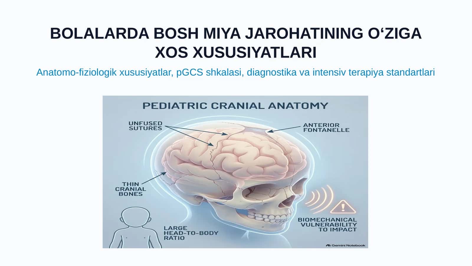Bolalarda bosh miya jarohatlarining o‘ziga xos xususiyatlari — 15 slayd