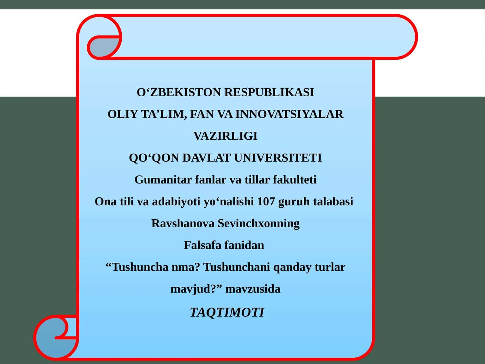 Tushunchaning mohiyati va turlari