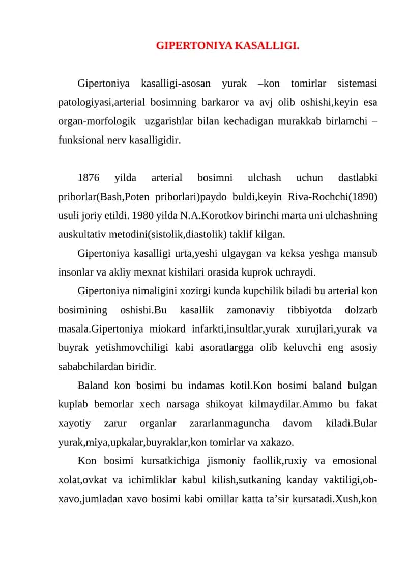 GIPERTONIYA KASALLIGI