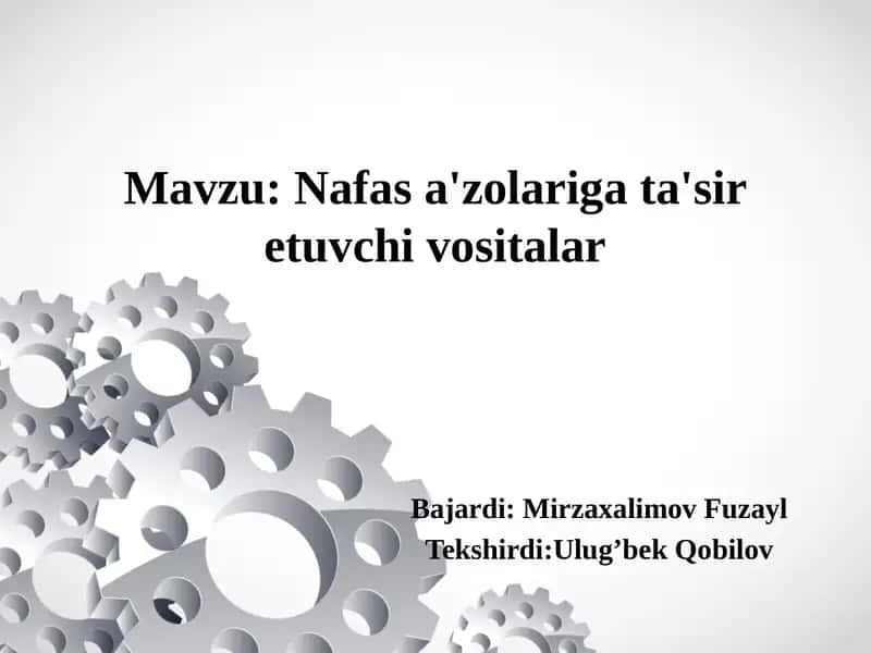 Nafas a'zolariga ta'sir etuvchi vositalar