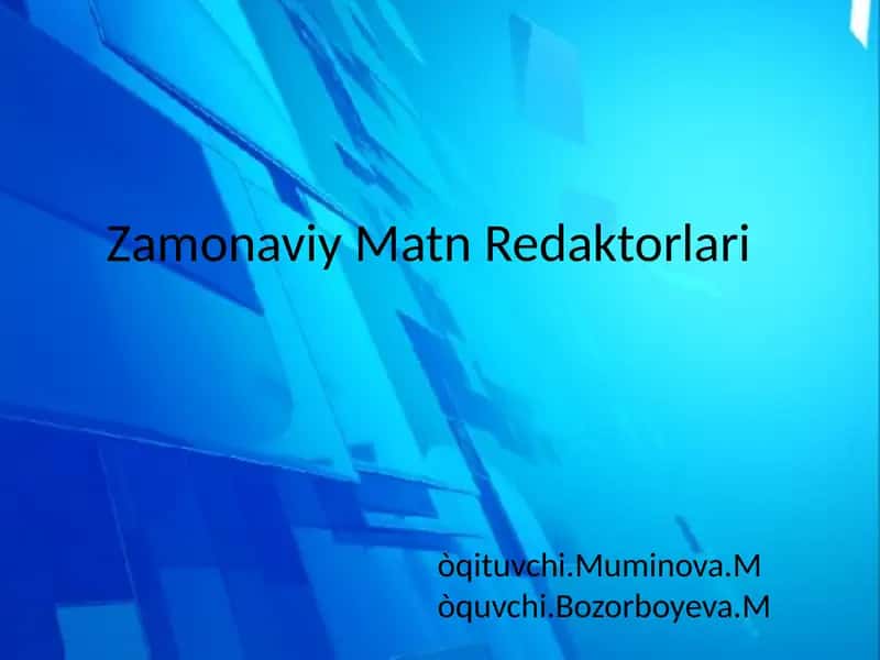 Zamonaviy Matn Redaktorlari