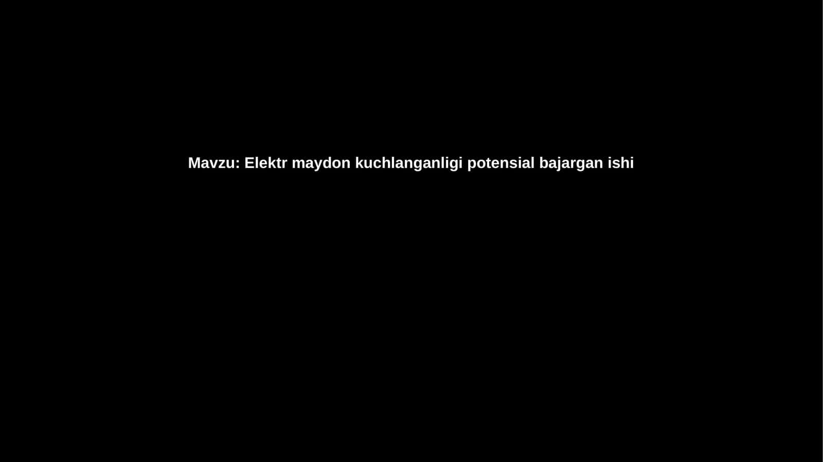 Elektr maydon kuchlanganligi