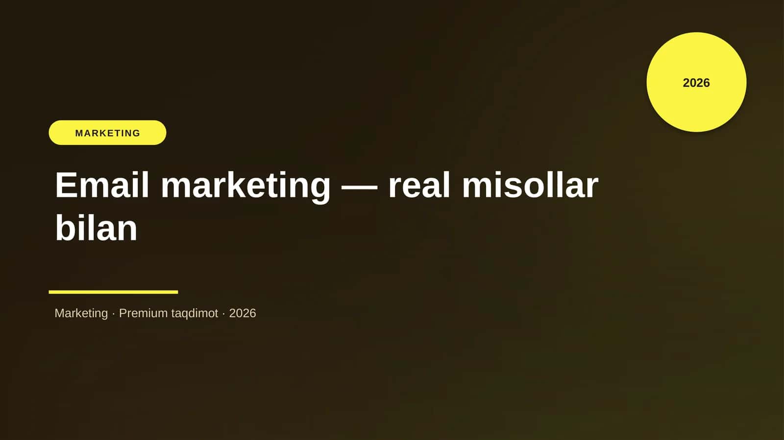 Email marketing — real misollar bilan