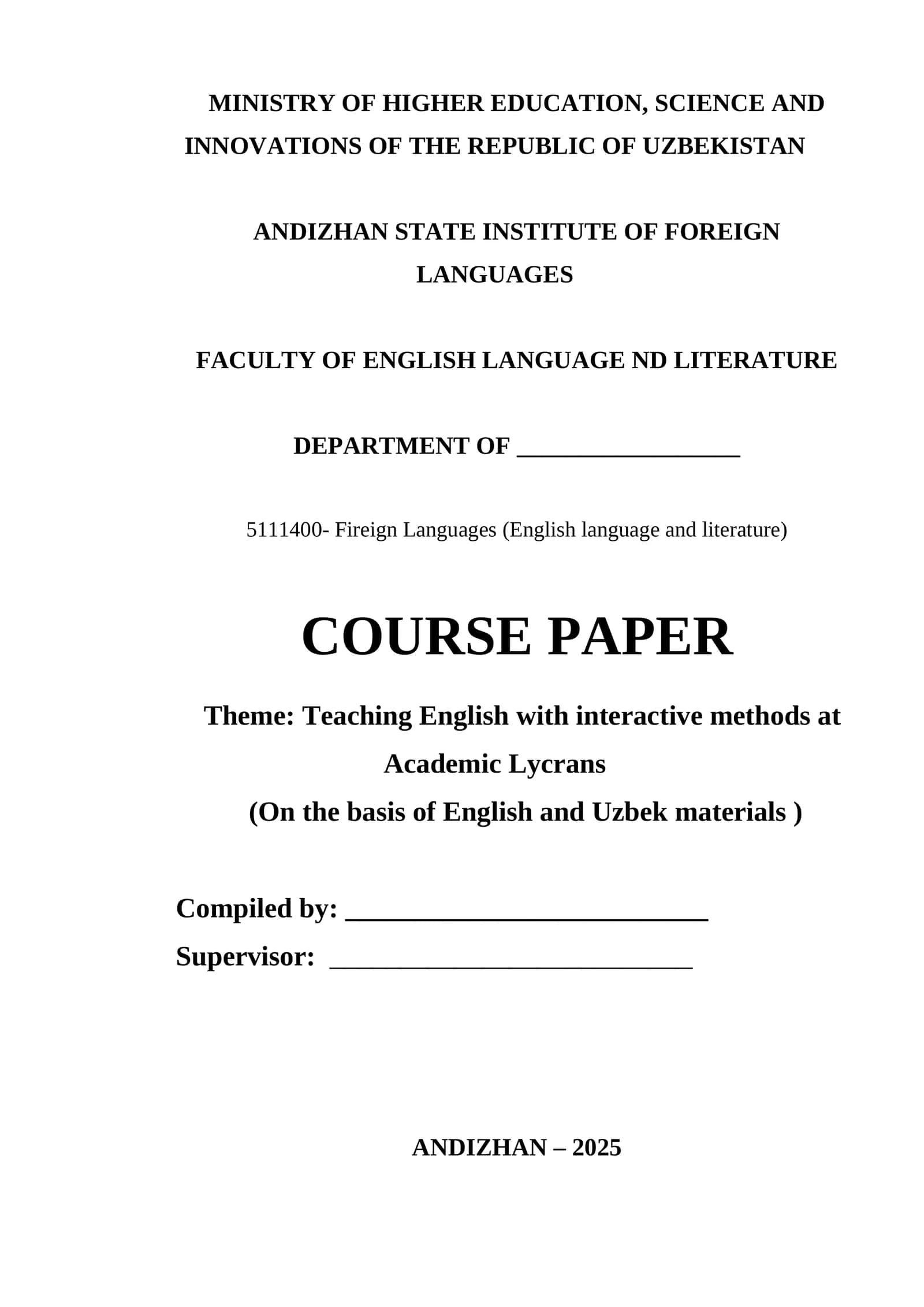 Teaching English with Interactive Methods