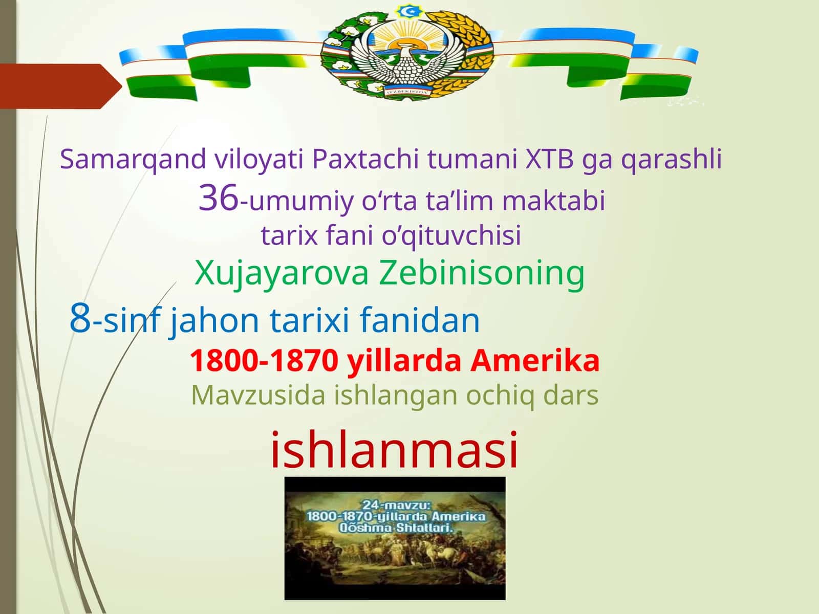 8-sinf Jahon tarixidan G'arbiy Yevropada yangi davr madaniyatining shakllanishi