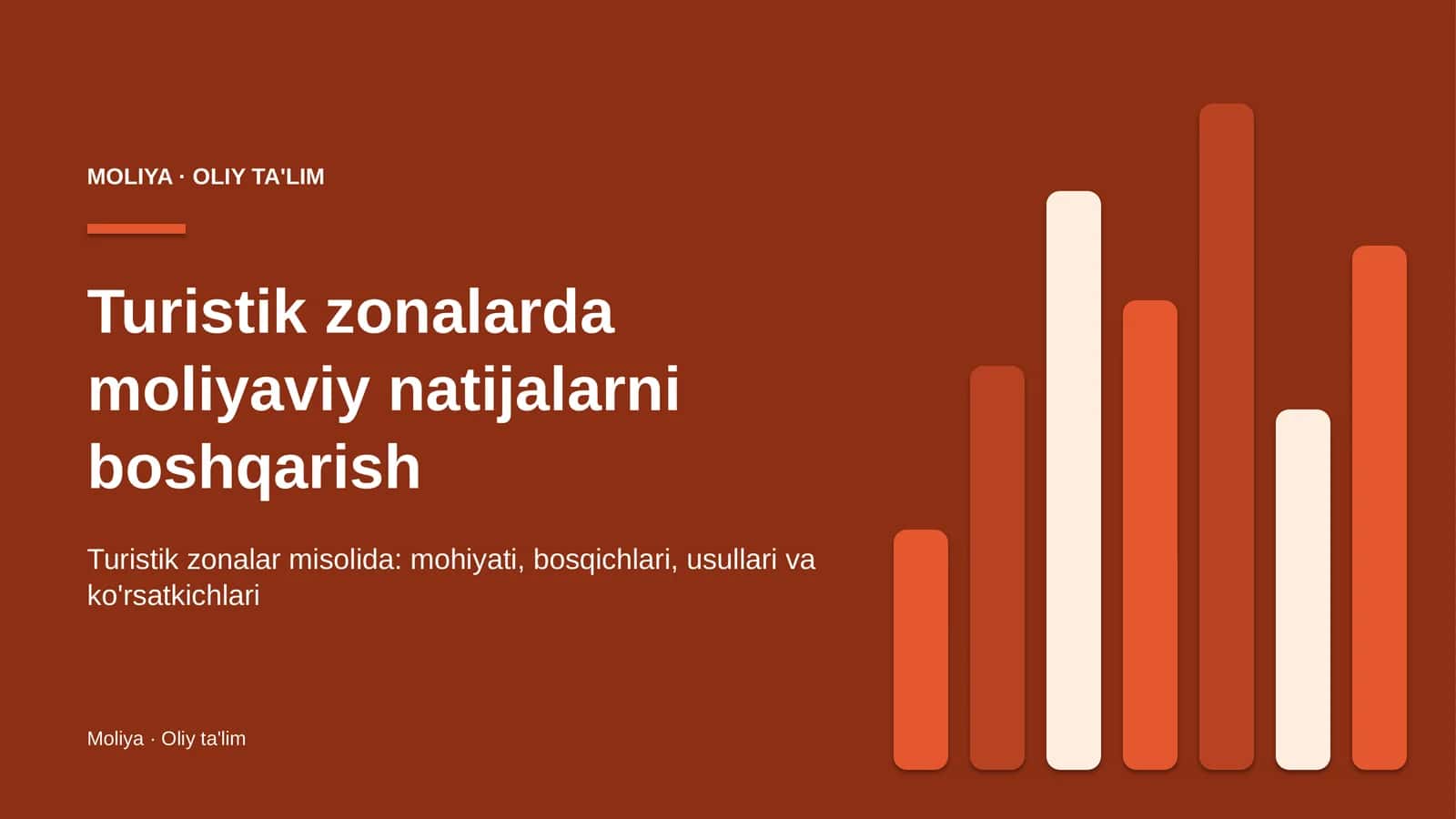 Turistik zonalarda moliyaviy natijalarni boshqarish