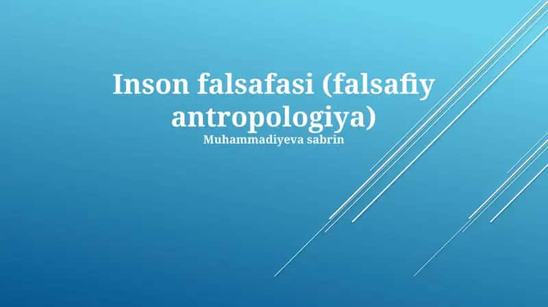 Inson falsafasi (falsafiy antropologiya)