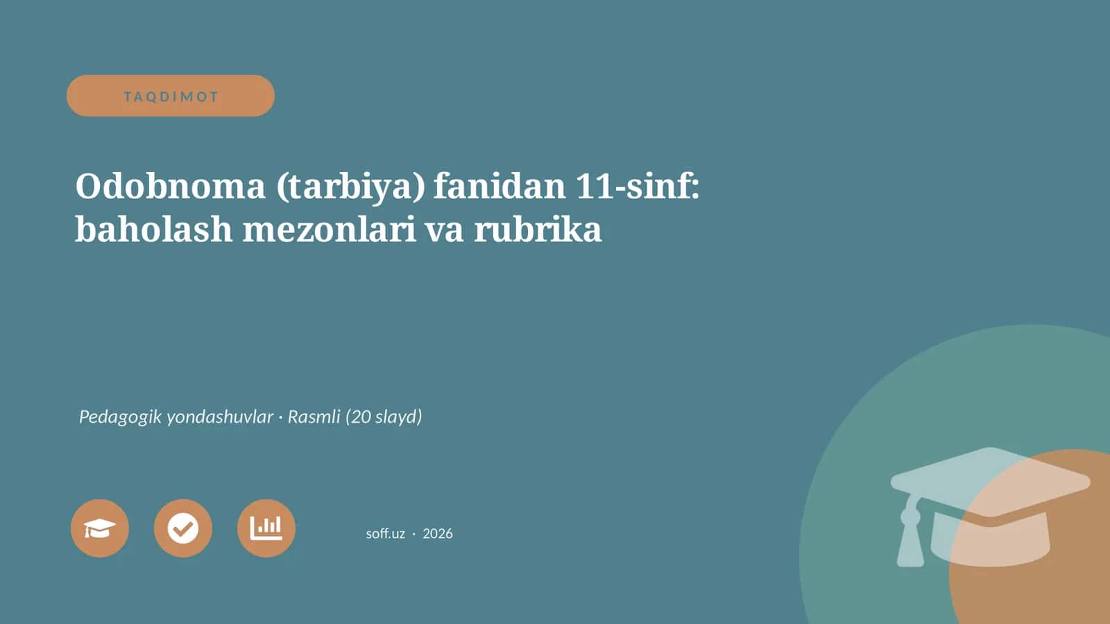 Odobnoma (tarbiya) fanidan 11-sinf: baholash mezonlari va rubrika