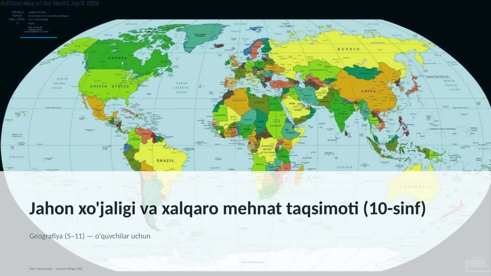 Jahon xo'jaligi va xalqaro mehnat taqsimoti (10-sinf)