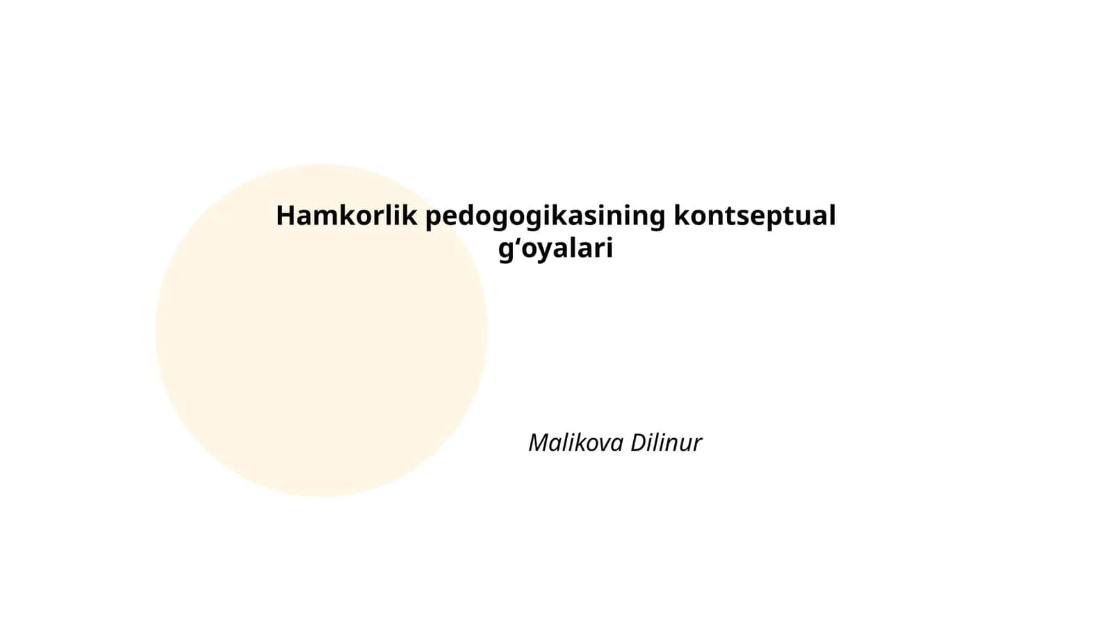 Hamkorlik pedogogikasining kontseptual gʻoyalari
