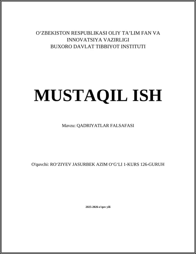 QADRIYATLAR FALSAFASI