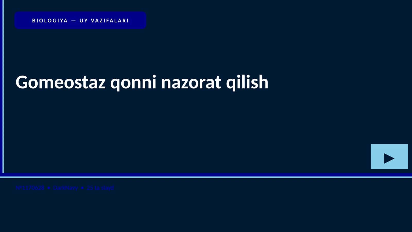 BIOLOGIYA — UY VAZIFALARI