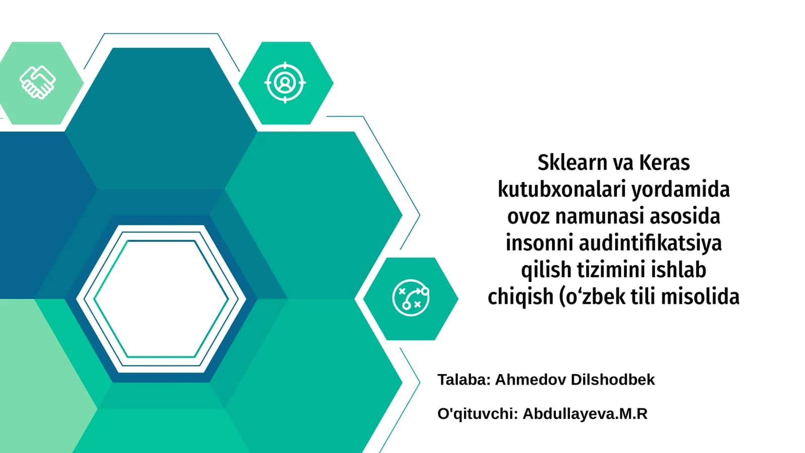 Ovoz asosida insonni audintifikatsiya qilish tizimi