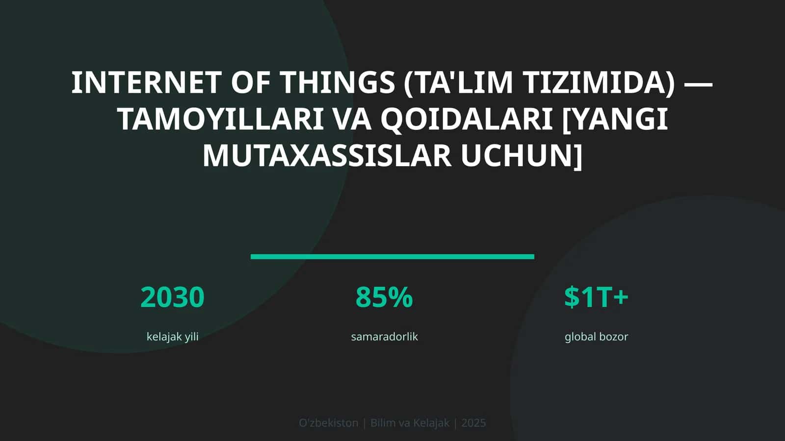 Internet of Things (ta'lim tizimida) — tamoyillari va qoidalari [yangi mutaxassislar uchun]