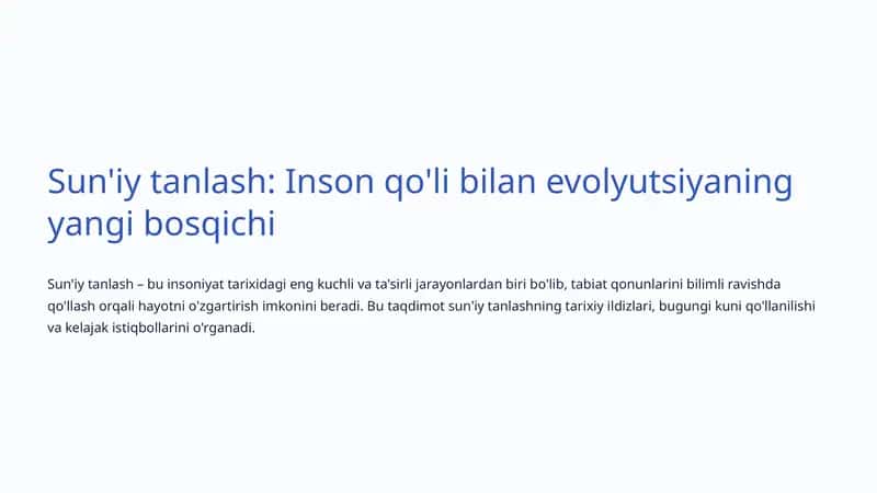 Sun'iy tanlash