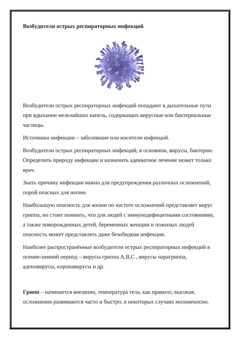 Возбудители острых респираторных инфекций