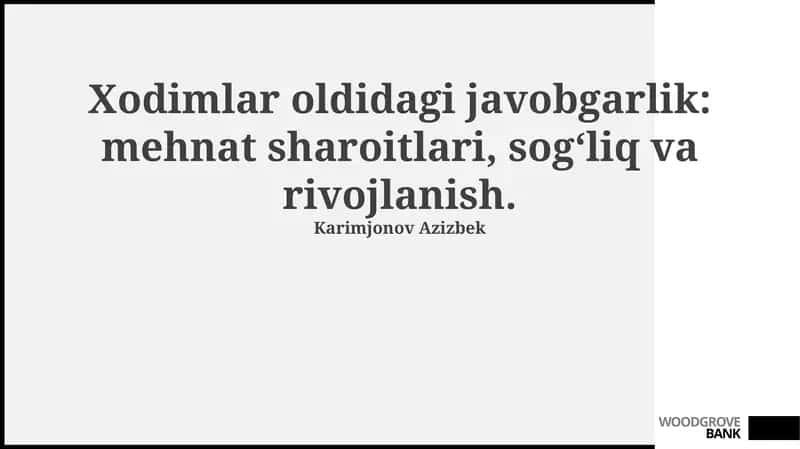 Ish sharoitlari va xavfsizlik protokollari