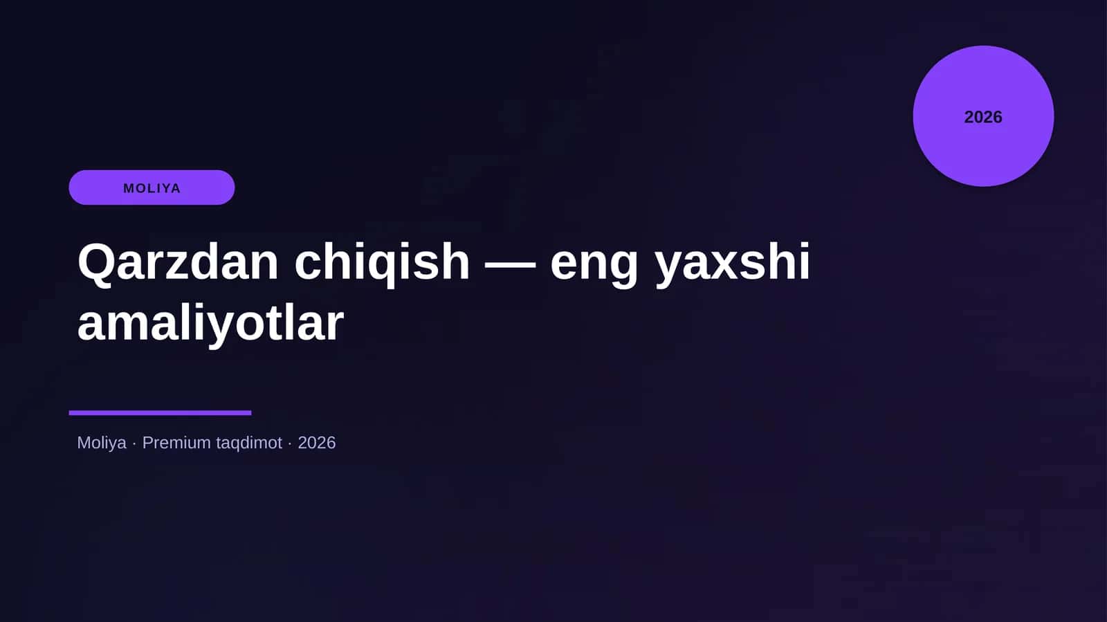 Qarzdan chiqish — eng yaxshi amaliyotlar