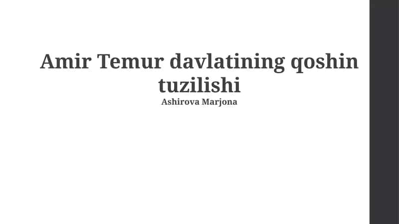 Amir Temur davlatining qoshin tuzilishi