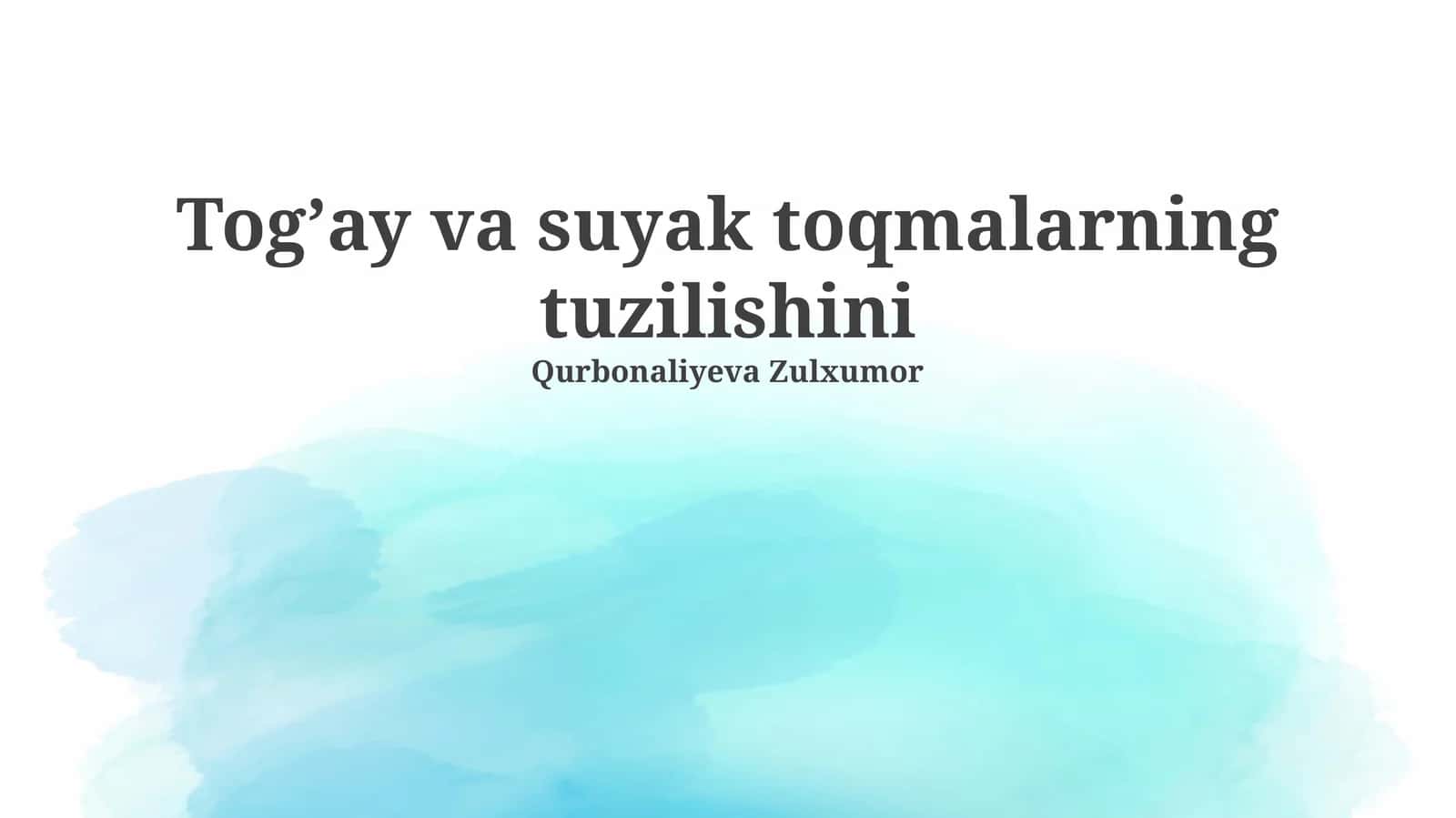 Togʼay va suyak toqmalarning tuzilishini