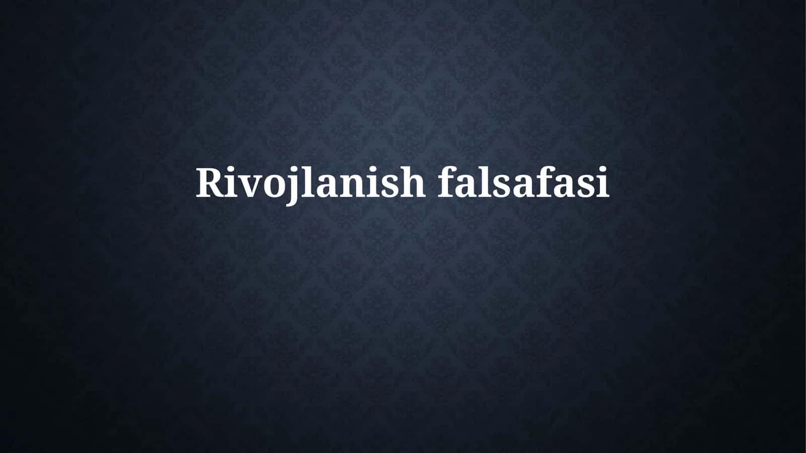 Rivojlanishfalsafasi