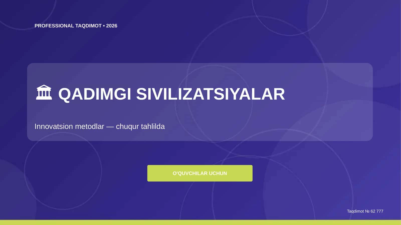 Qadimgi sivilizatsiyalar: innovatsion metodlar (chuqur tahlilda)