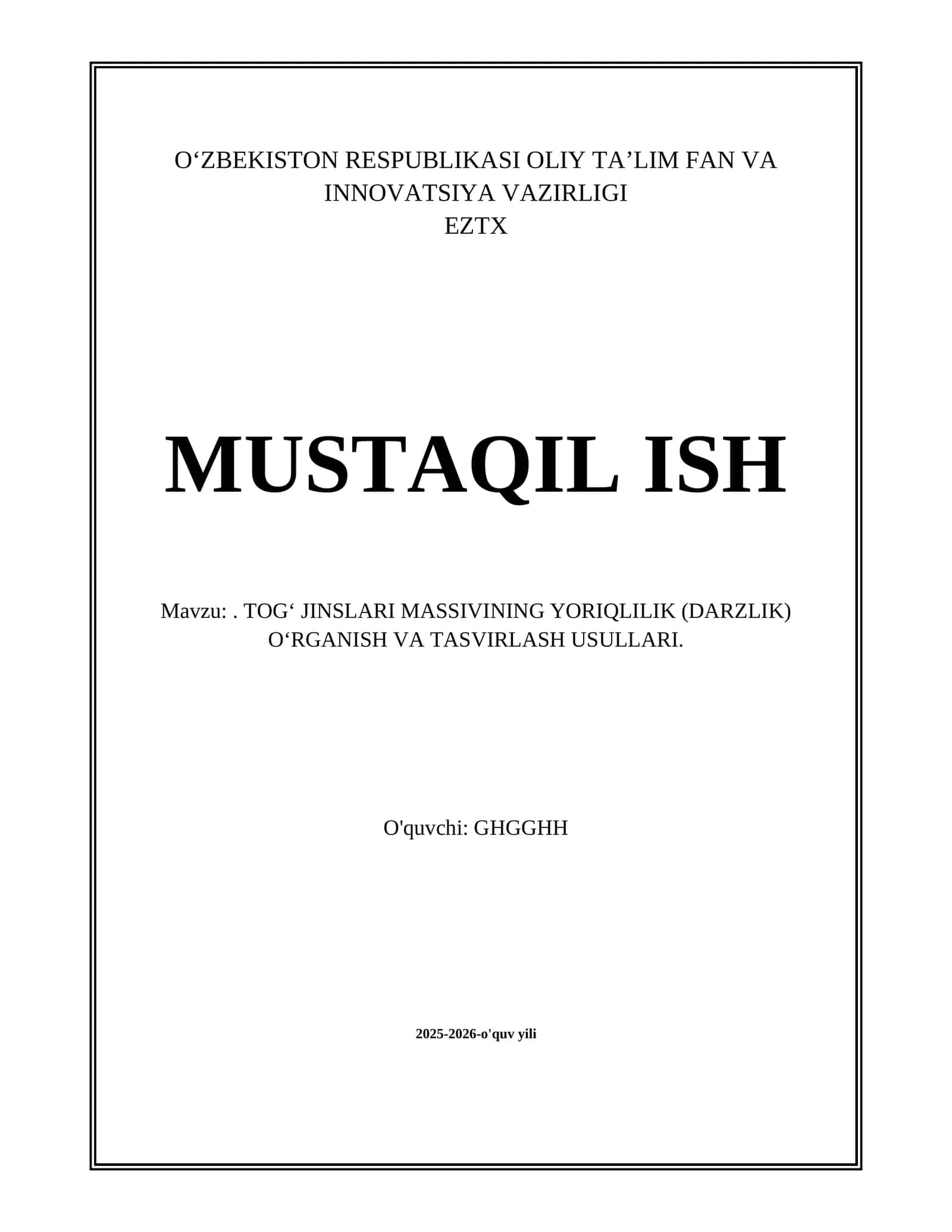 TOG‘ JINSLARI MASSIVINING YORIQLILIK (DARZLIK) О‘RGANISH VA TASVIRLASH USULLARI