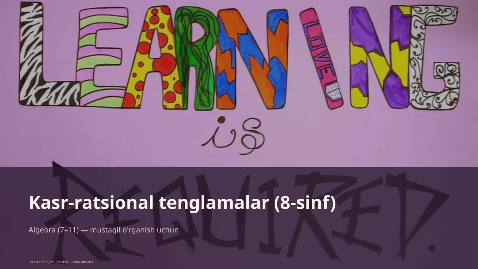 Kasr-ratsional tenglamalar (8-sinf)