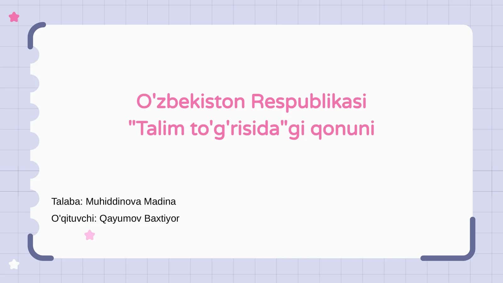 "Ta'lim to'g'risida"gi qonun