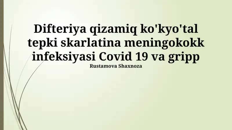 Difteriya, qizamiq va skarlatina