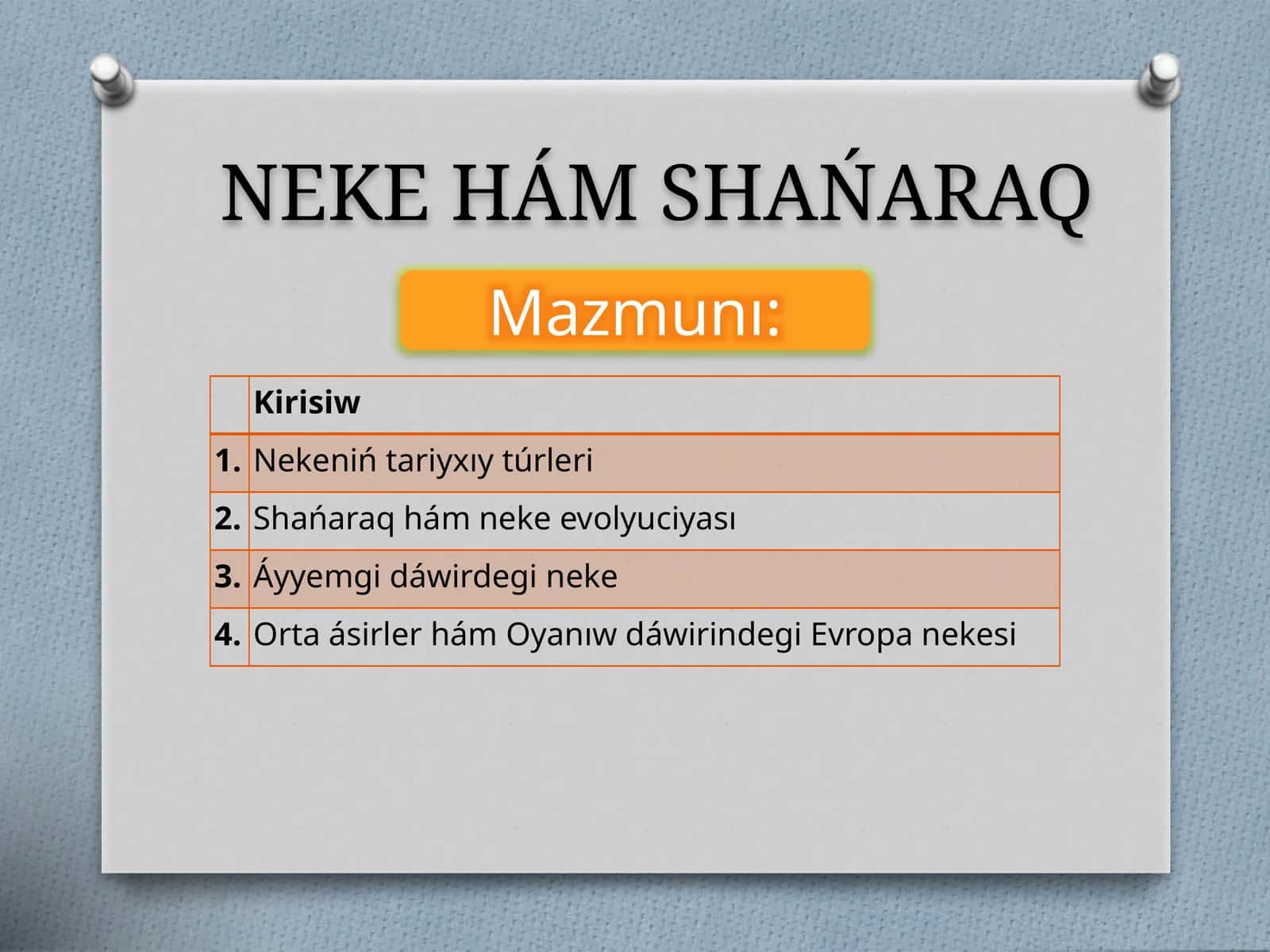 NEKE HÁM SHAŃARAQ