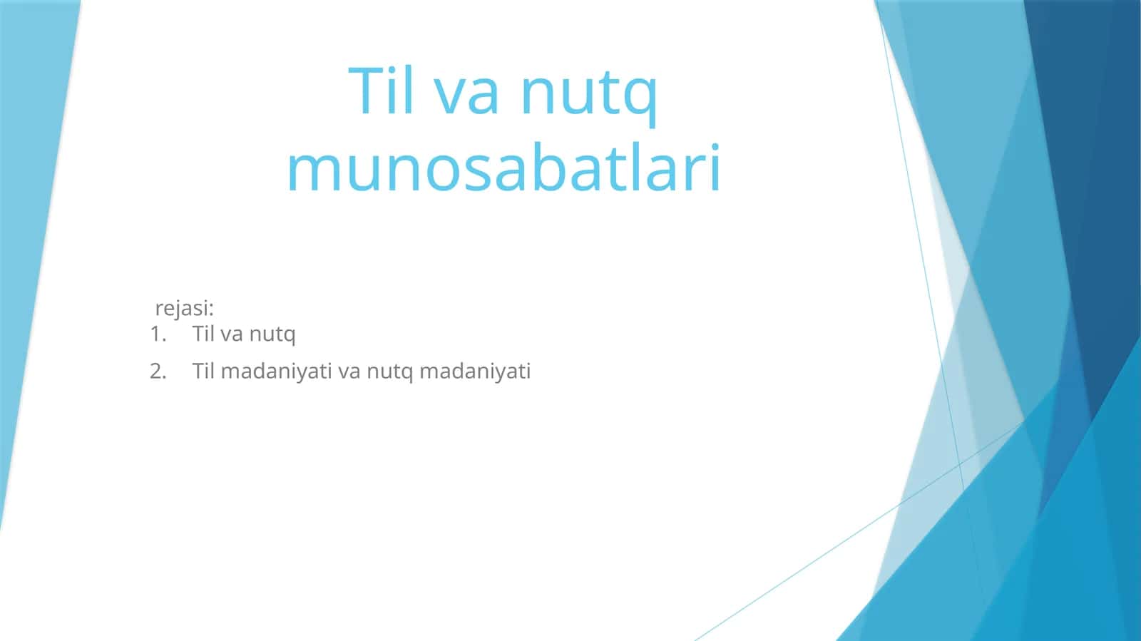 Til va nutq munosabatlari