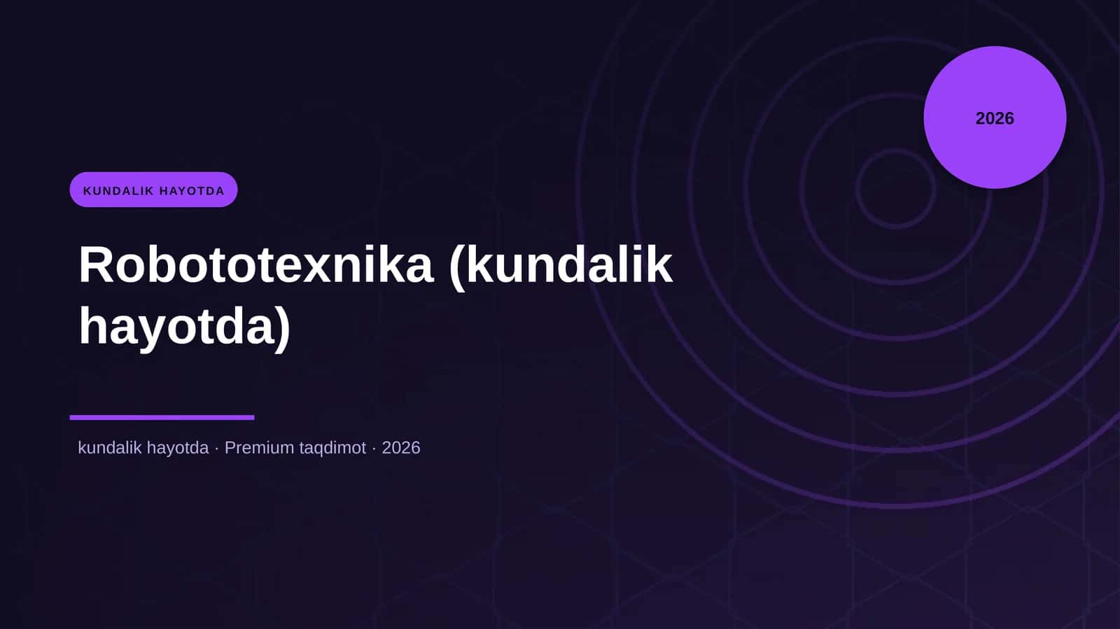 Robototexnika (kundalik hayotda)