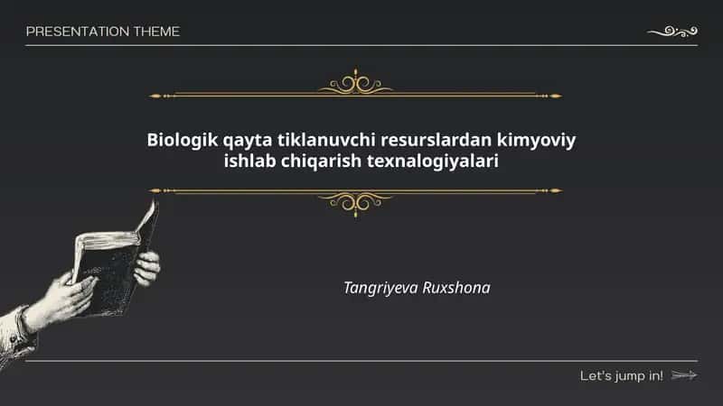 Biologik qayta tiklanuvchi resurslardan kimyoviy ishlab chiqarish texnalogiyalari