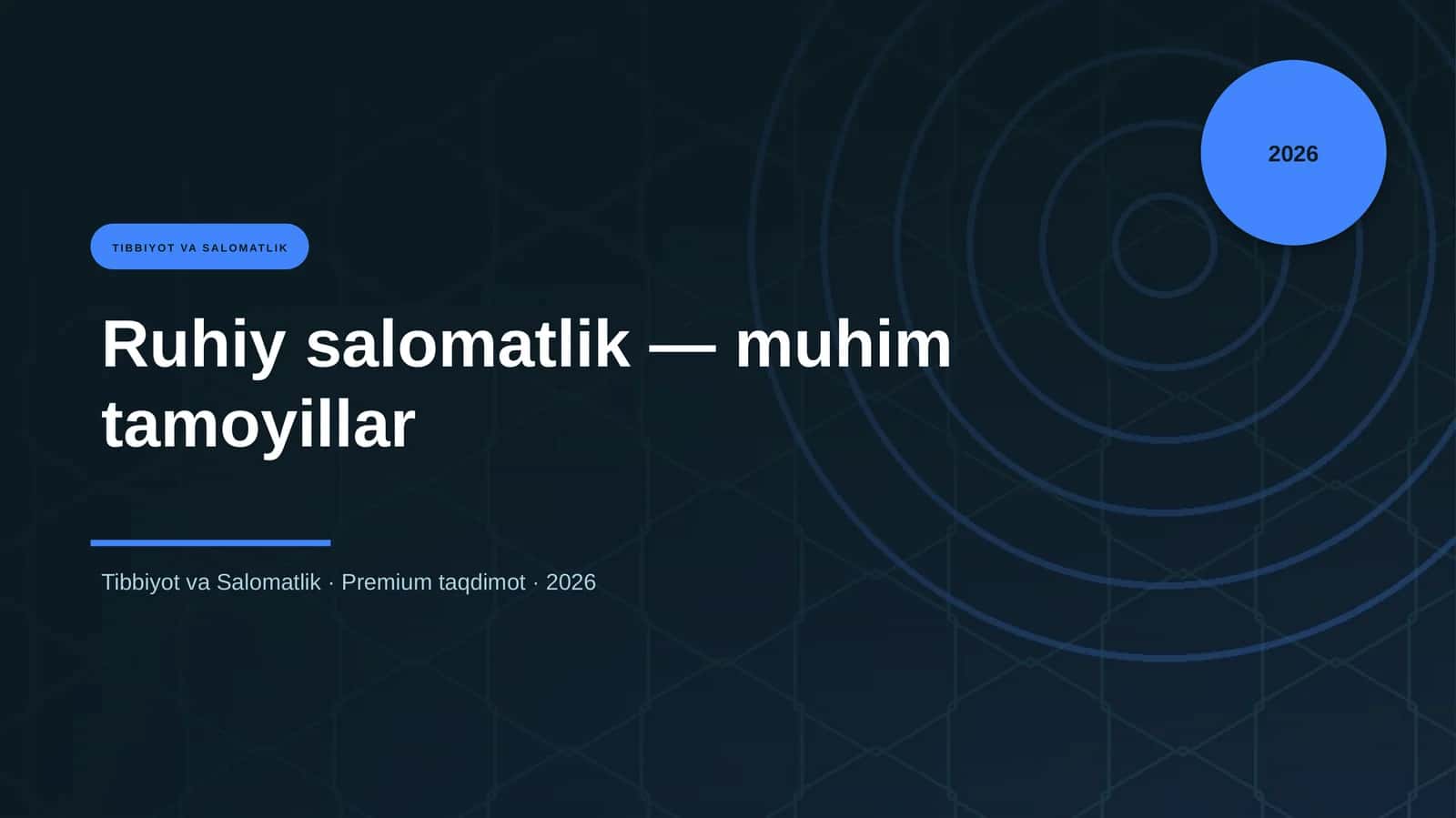 Ruhiy salomatlik — muhim tamoyillar