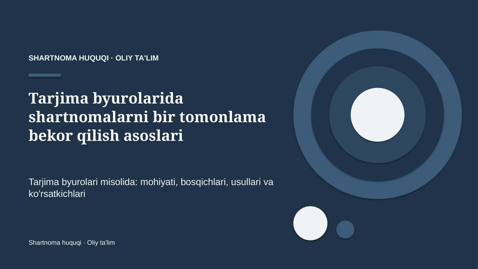 tarjima byurolarida shartnomalarni bir tomonlama bekor qilish asoslari 9910