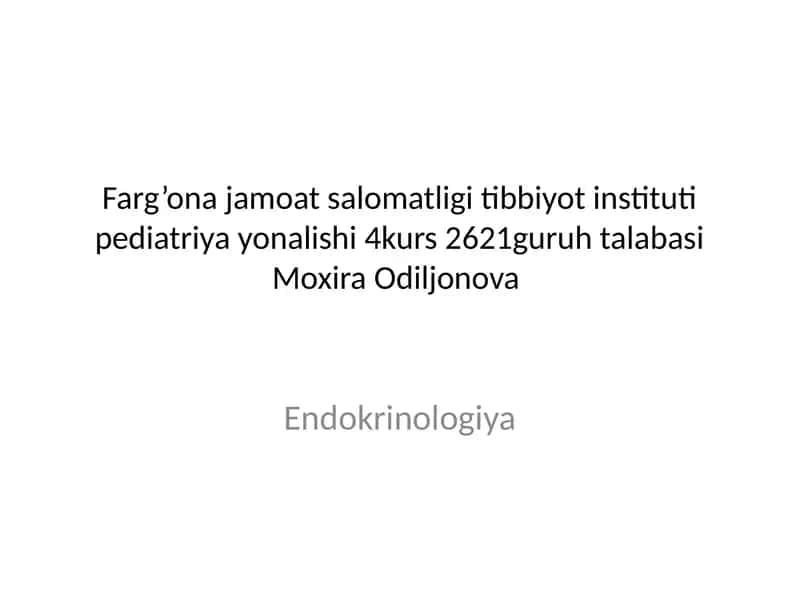 Endokrinologiya
