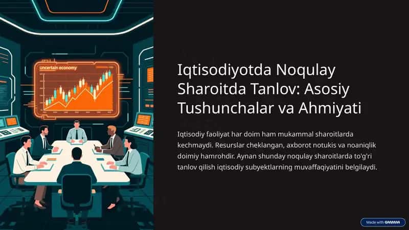 Noaniqlik sharoitda tanlov