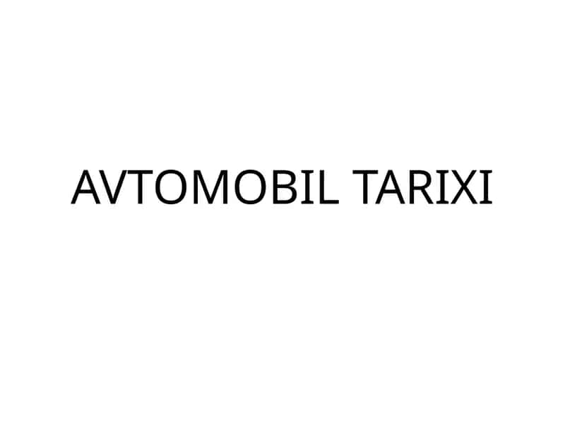 AVTOMOBILTARIXI