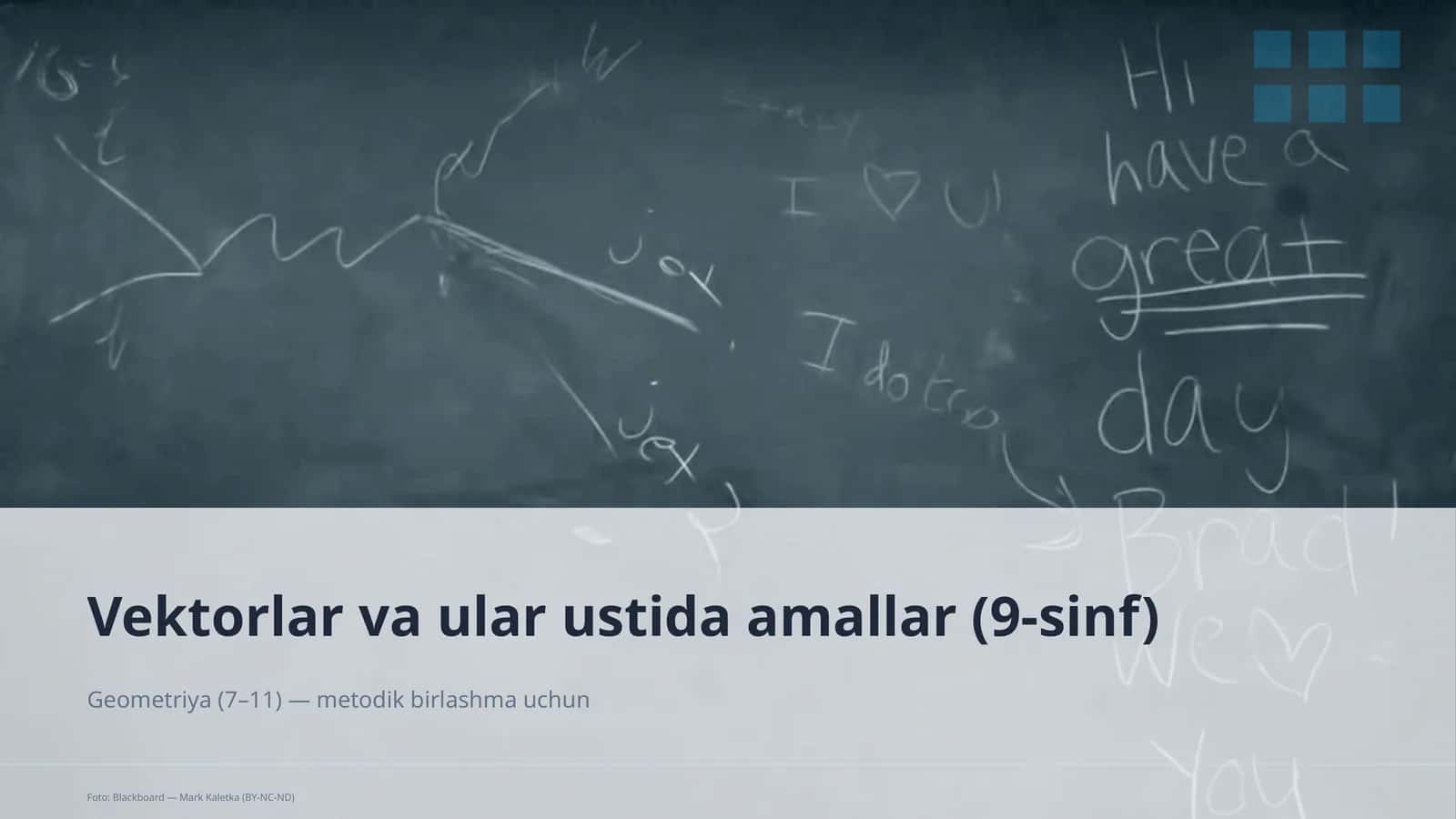Vektorlar va ular ustida amallar (9-sinf)