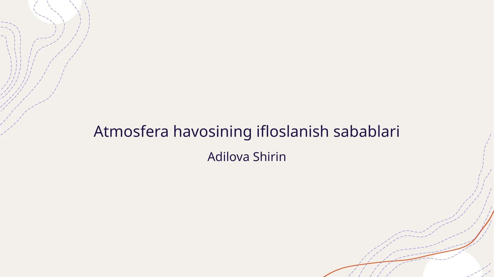 Atmosfera havosining ifloslanish sabablari