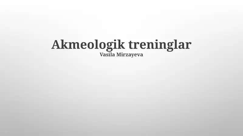 Akmeologik treninglar
