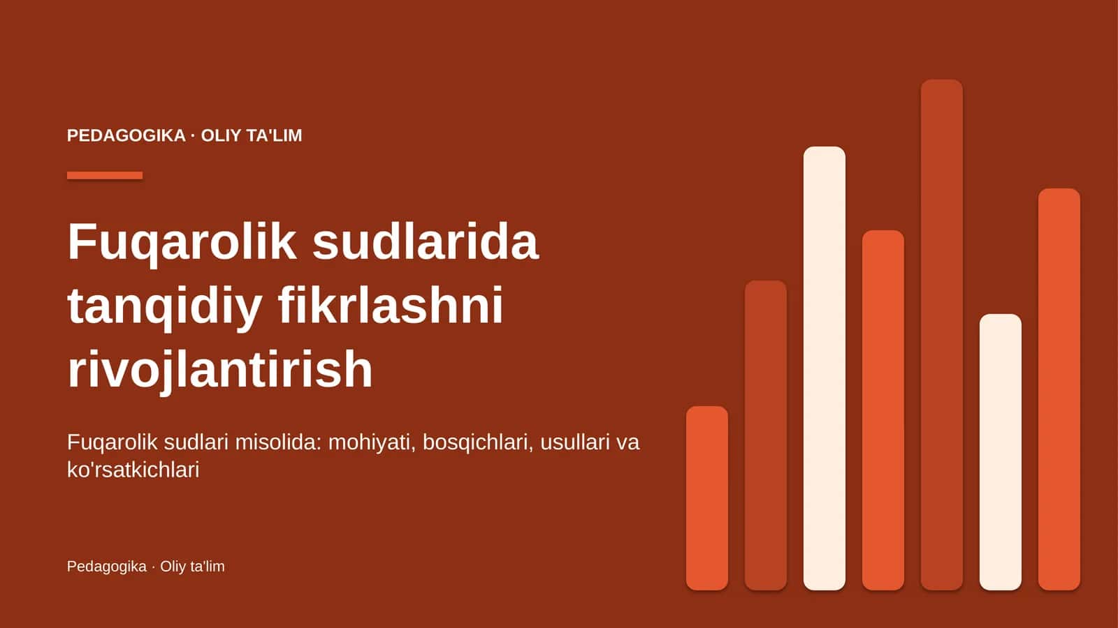 Fuqarolik sudlarida tanqidiy fikrlashni rivojlantirish