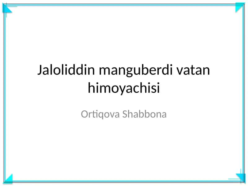 Ortiqova Shabbona