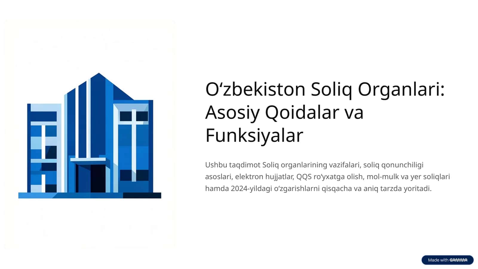 Oʻzbekiston Soliq Organlari: Suhbat uchun